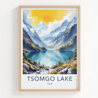 Tsomgo Lake Poster - India Travel Art - Sikkim Serene Mountain Vista Gallery Art