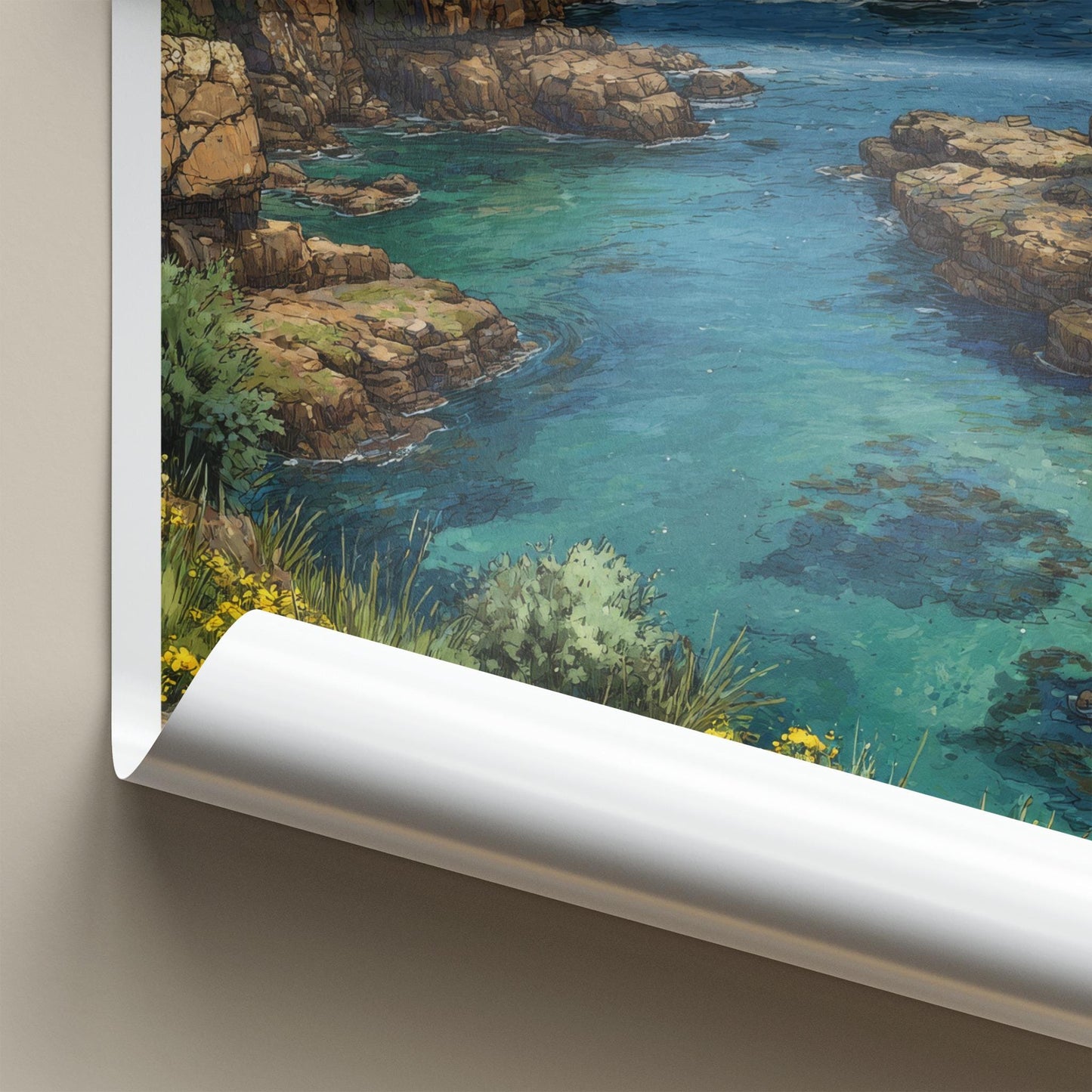 Tuinroete Poster - South Africa Art Print - Turquoise Water Cliffs Gift