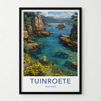 Tuinroete Poster - South Africa Art Print - Turquoise Water Cliffs Gift