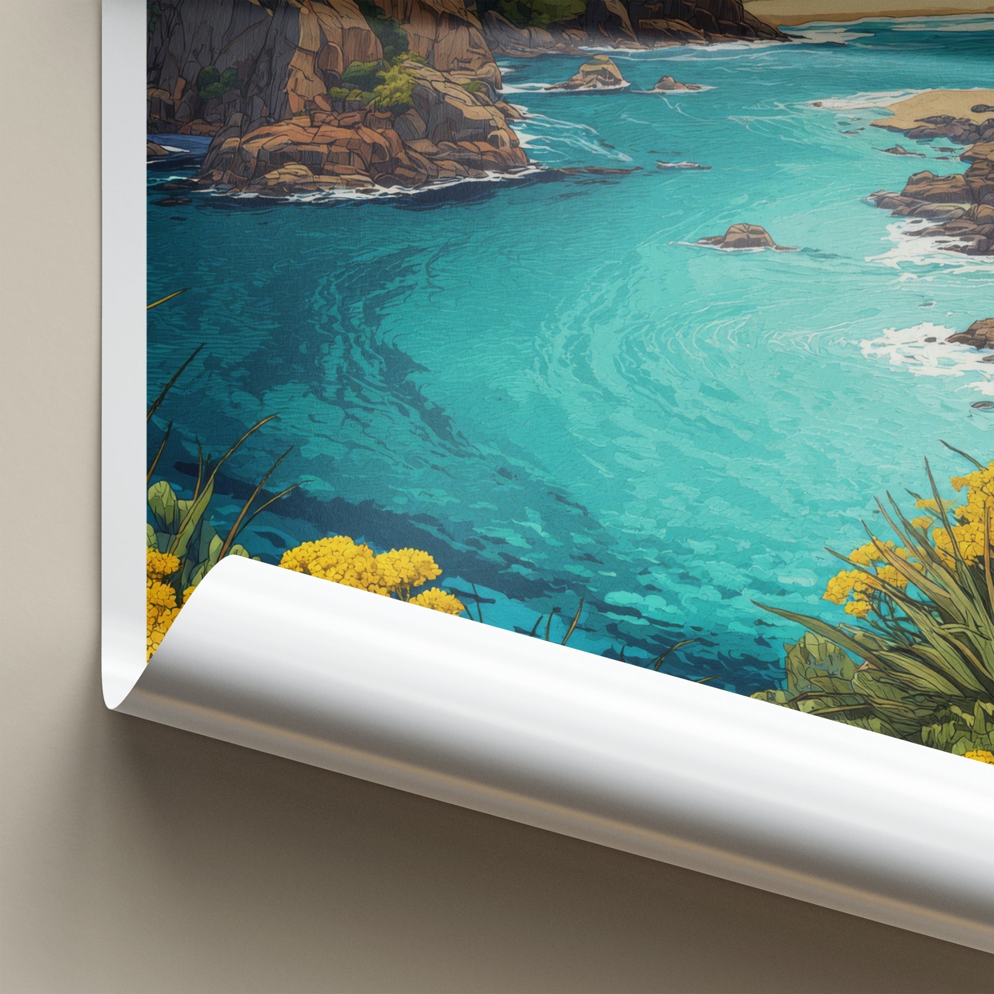 Tuinroete Poster - South Africa Travel Art - Rocky Shoreline Home Decor