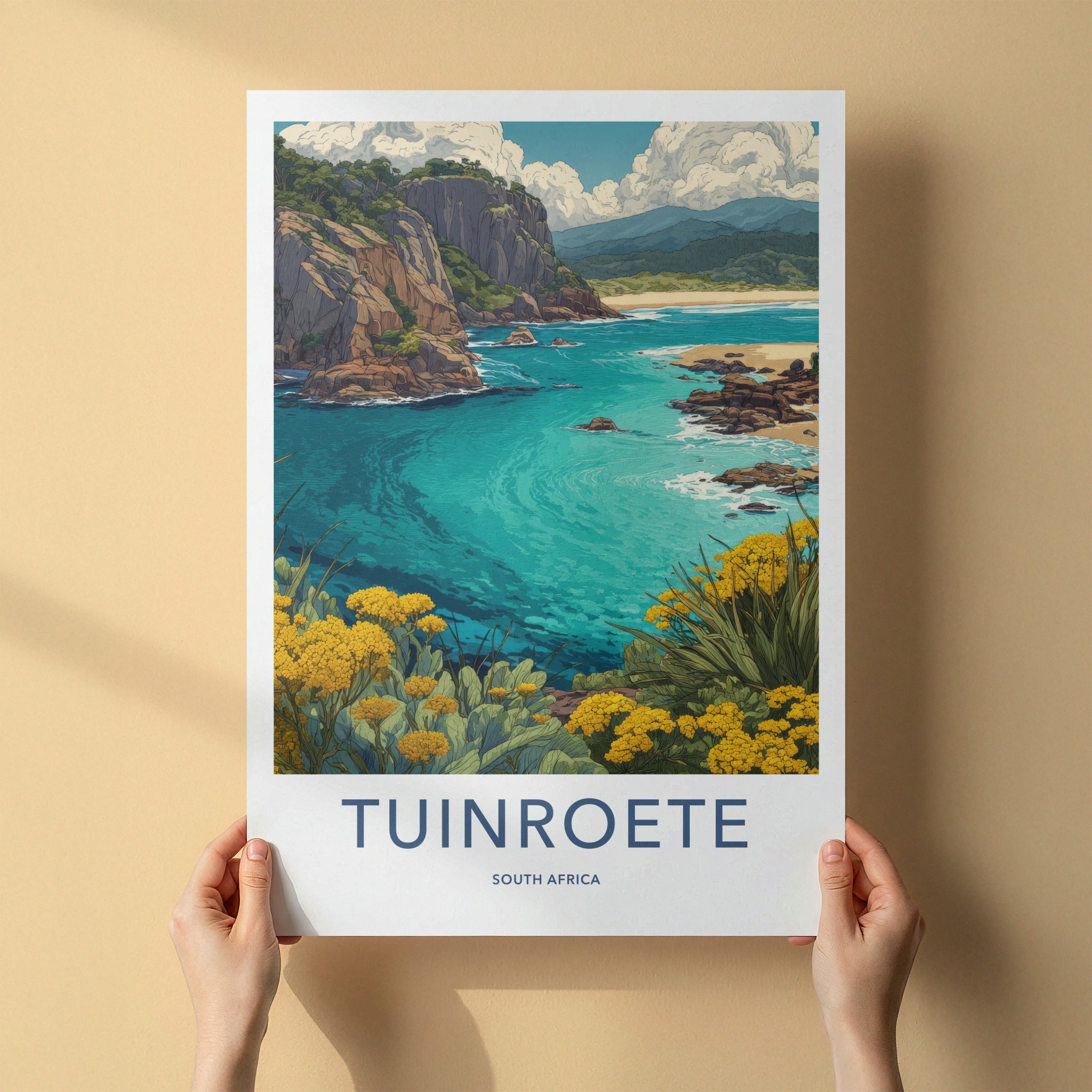 Tuinroete Poster - South Africa Travel Art - Rocky Shoreline Home Decor