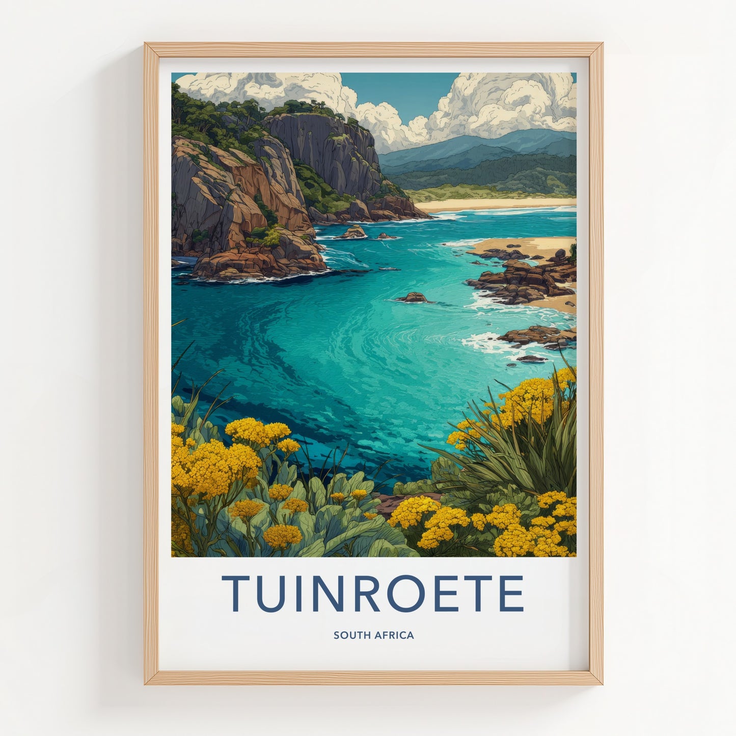 Tuinroete Poster - South Africa Travel Art - Rocky Shoreline Home Decor