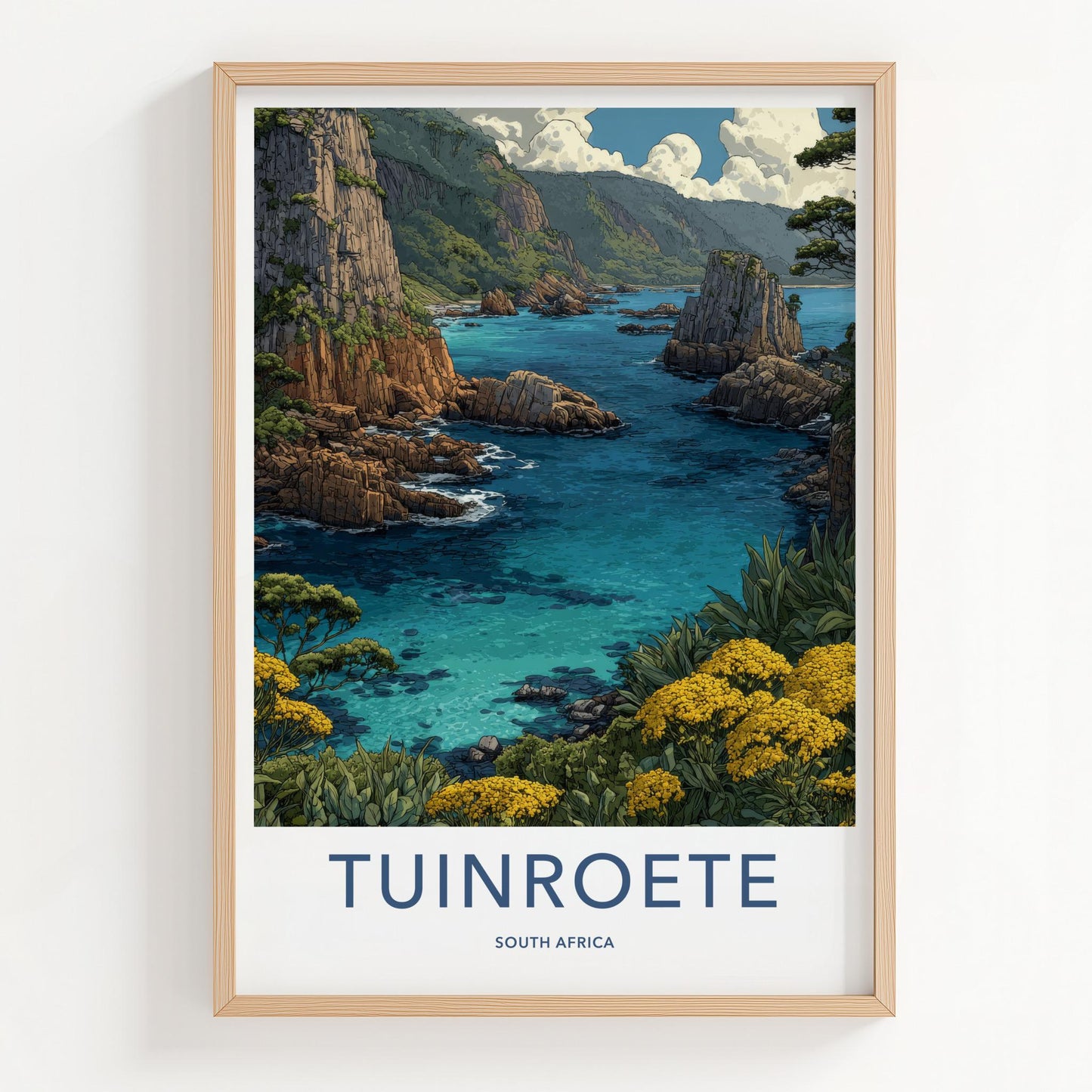 Tuinroete Poster - South Africa Travel Art - Turquoise Bay Cliffs Home Decor