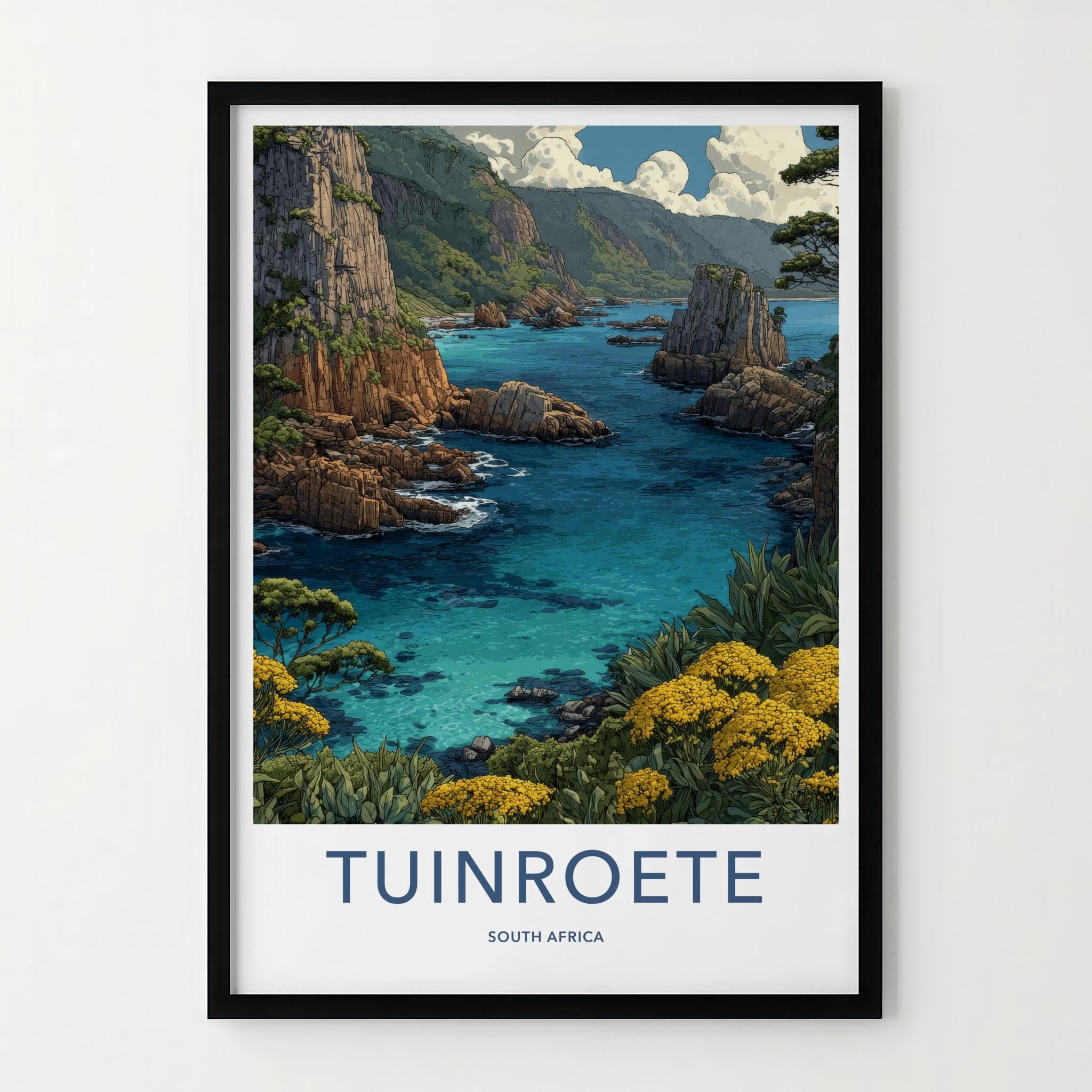 Tuinroete Poster - South Africa Travel Art - Turquoise Bay Cliffs Home Decor