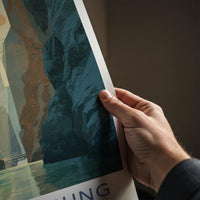 Tukad Cepung Poster - Indonesia Travel Art - Sunlit Canyon River Home Decor