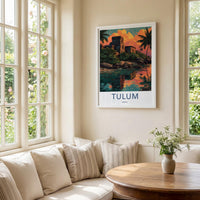 Tulum Poster - Mexico Travel Art - Ancient Coastal Ruins Home Decor