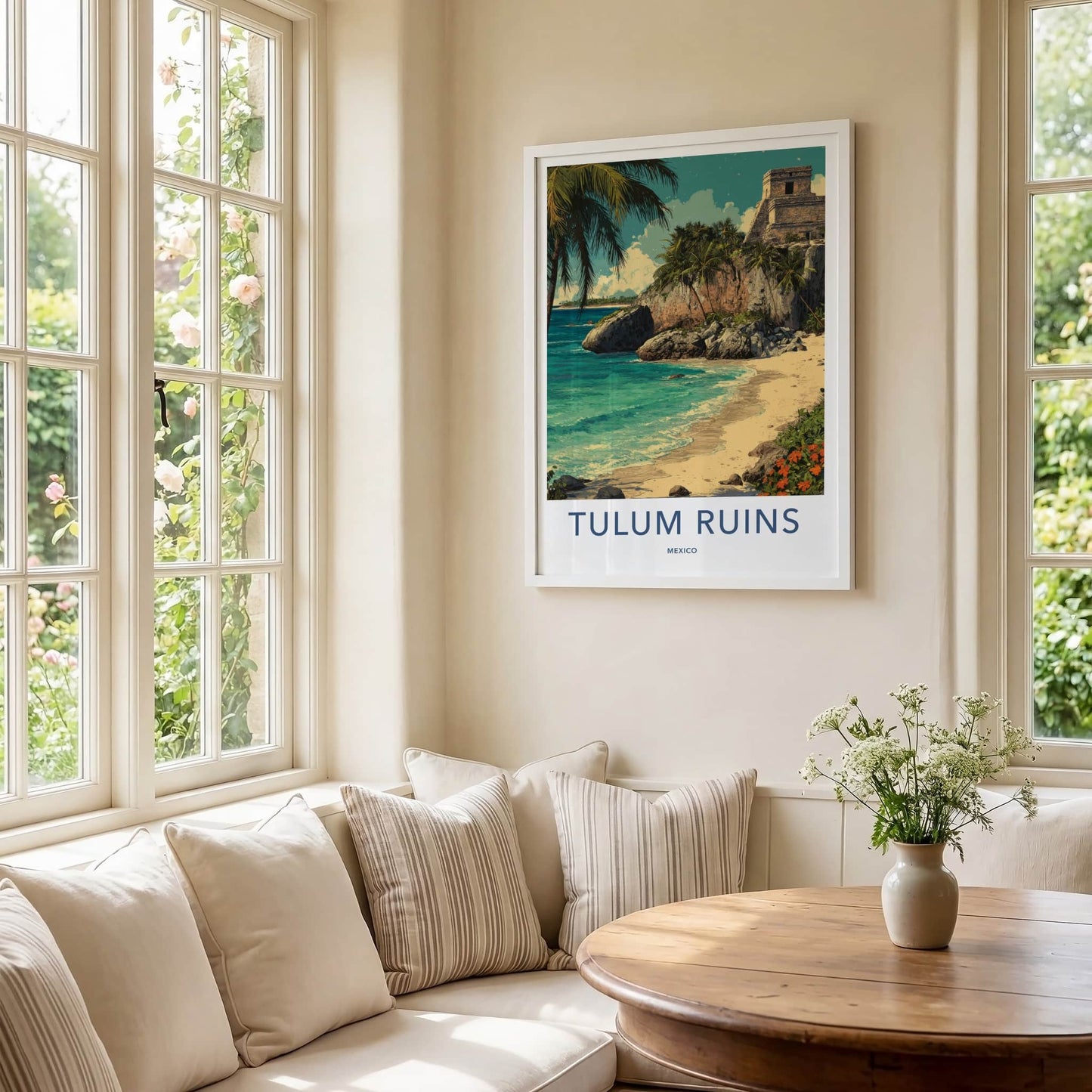 Tulum Poster - Mexico Travel Art - Ancient Mayan Temple Home Decor