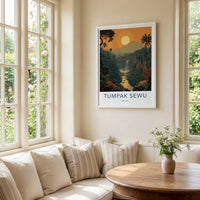 Tumpak Sewu Poster - Indonesia Travel Art - Jungle Waterfall Gorge Gallery Art