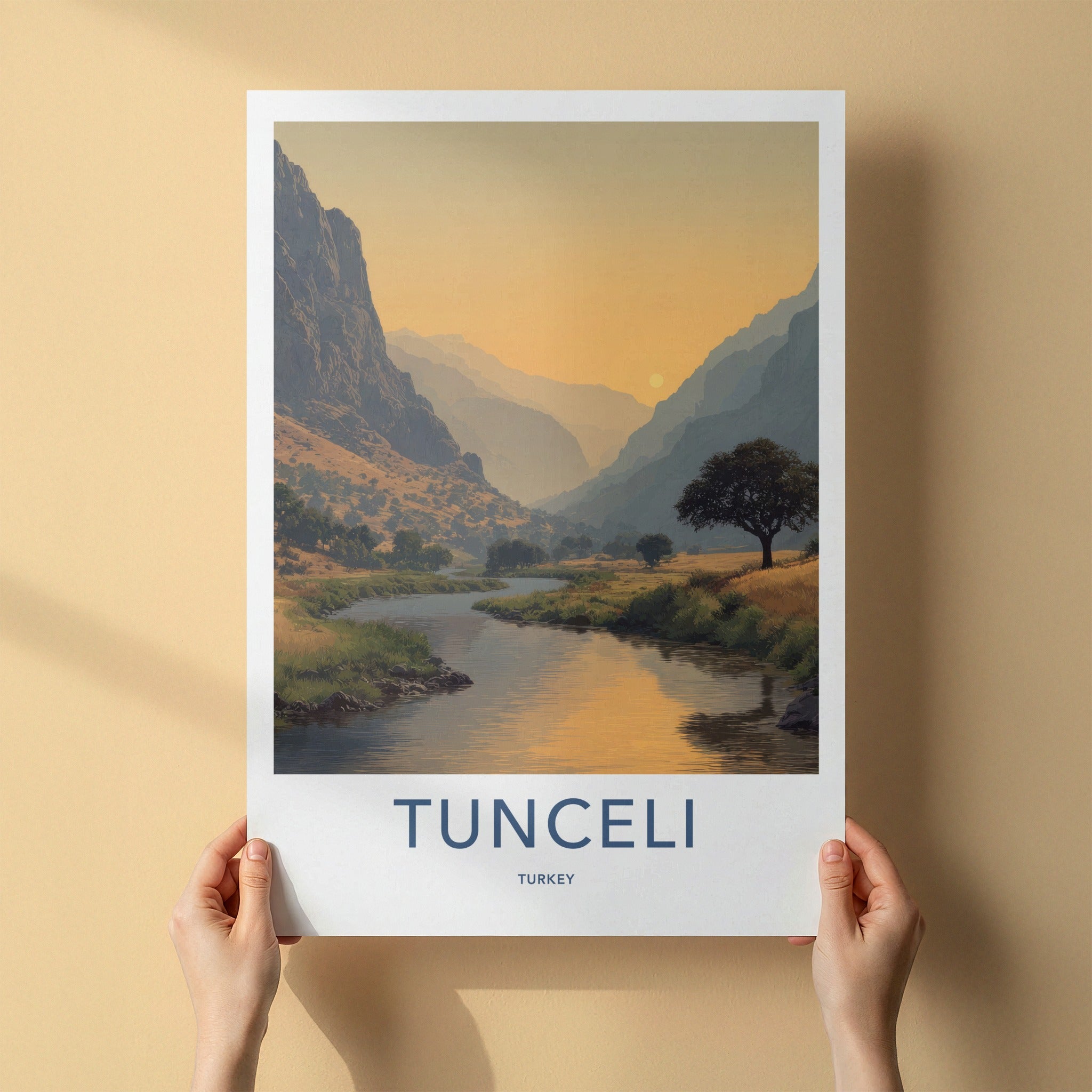 Tunceli Poster Turkey Sunset Valley River Framed Art Gallery Art