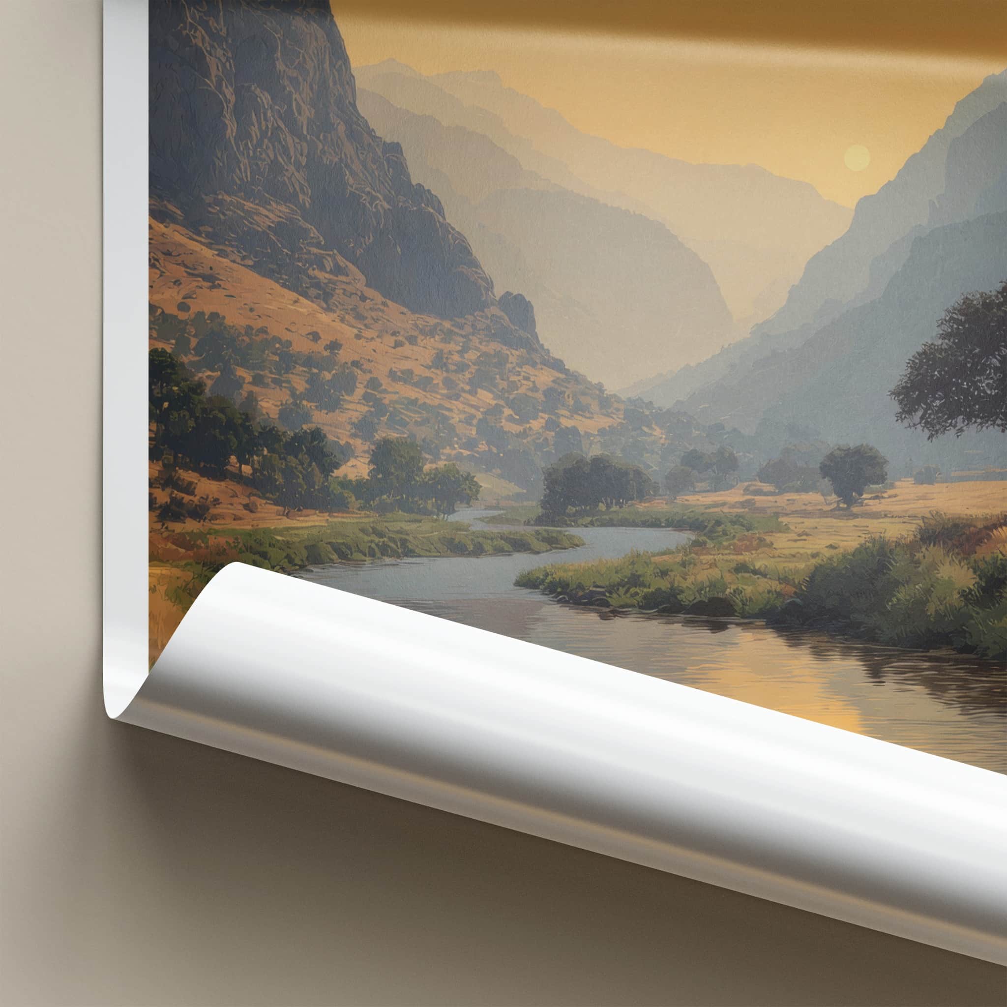 Tunceli Poster Turkey Sunset Valley River Framed Art Gallery Art