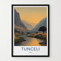 Tunceli Poster Turkey Sunset Valley River Framed Art Gallery Art