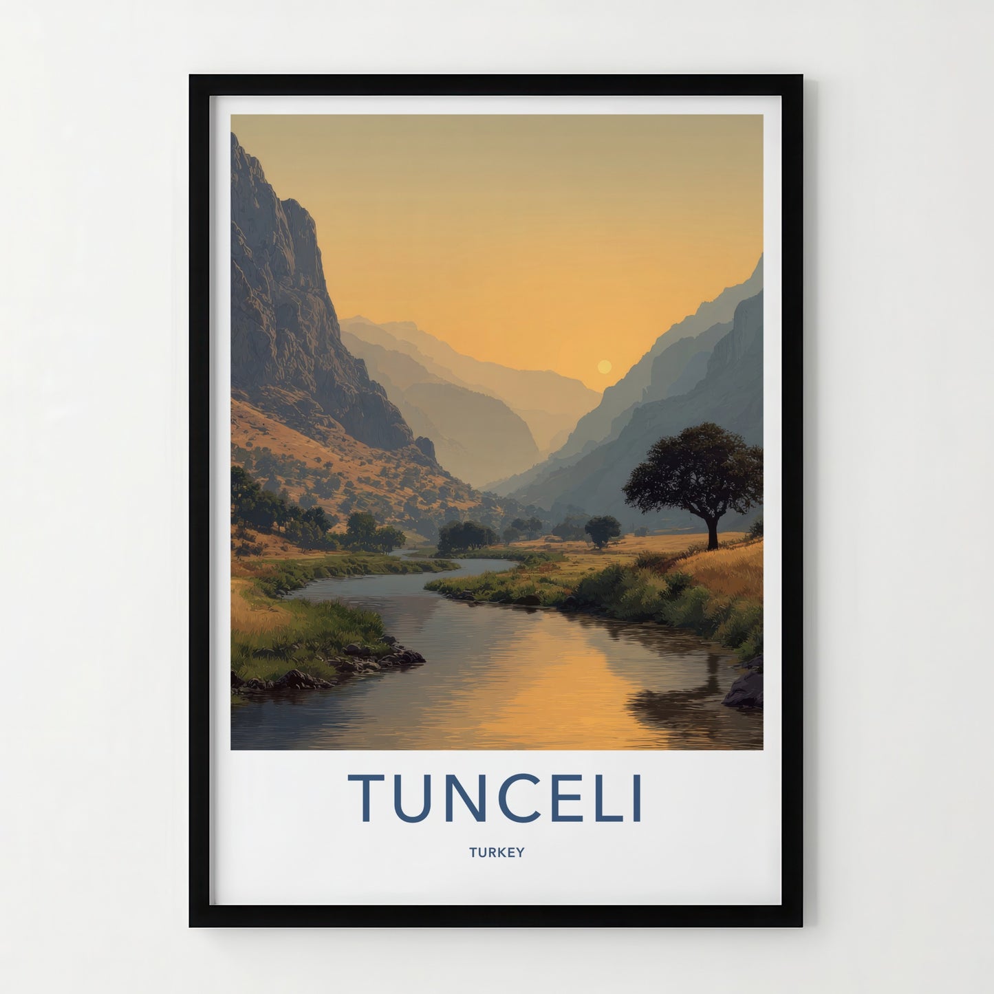 Tunceli Poster Turkey Sunset Valley River Framed Art Gallery Art