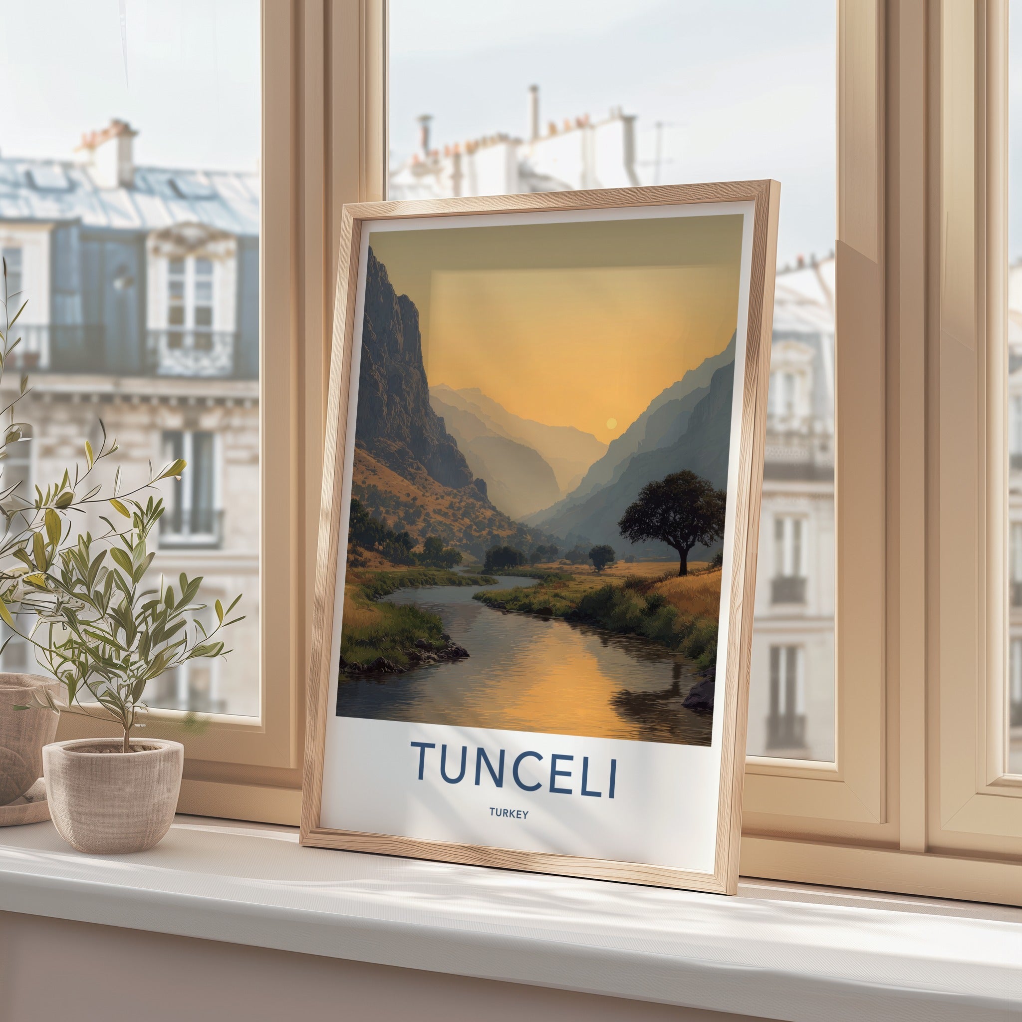 Tunceli Poster Turkey Sunset Valley River Framed Art Gallery Art