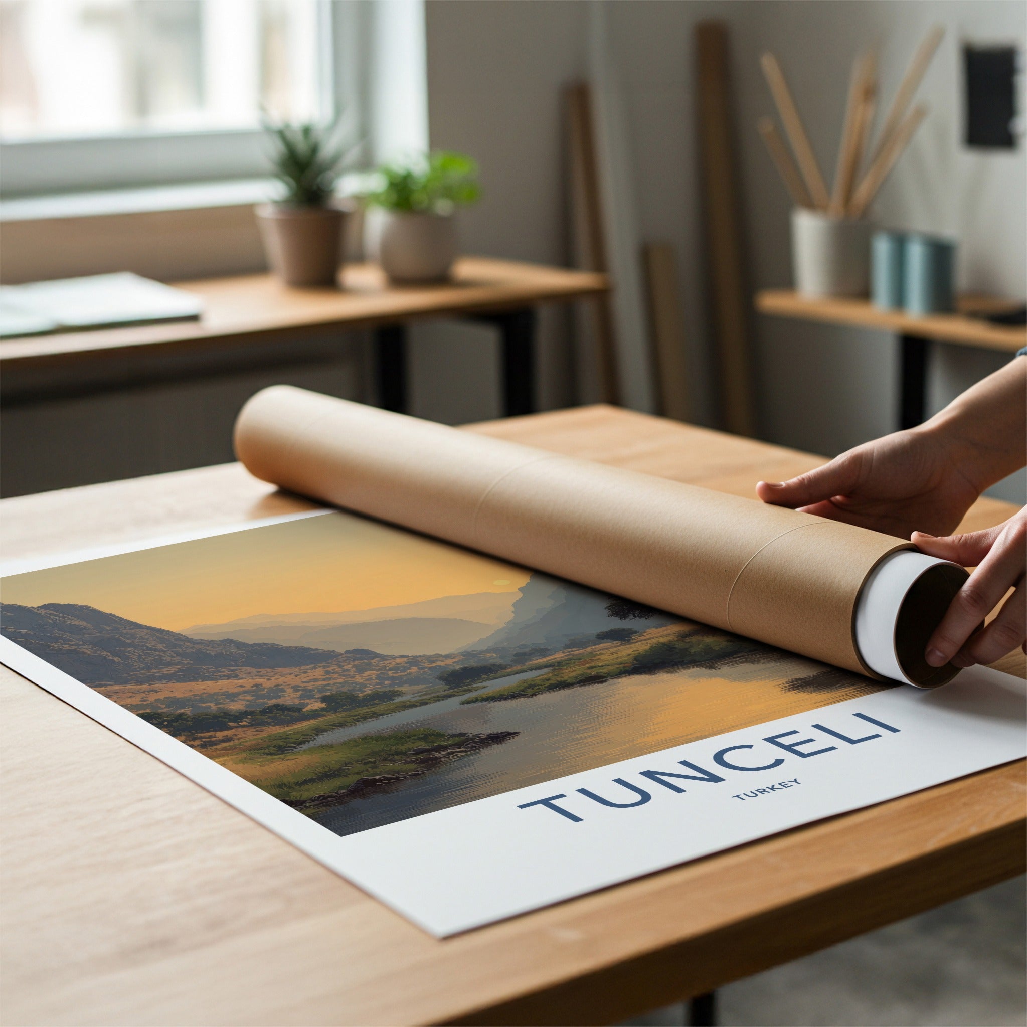 Tunceli Poster Turkey Sunset Valley River Framed Art Gallery Art