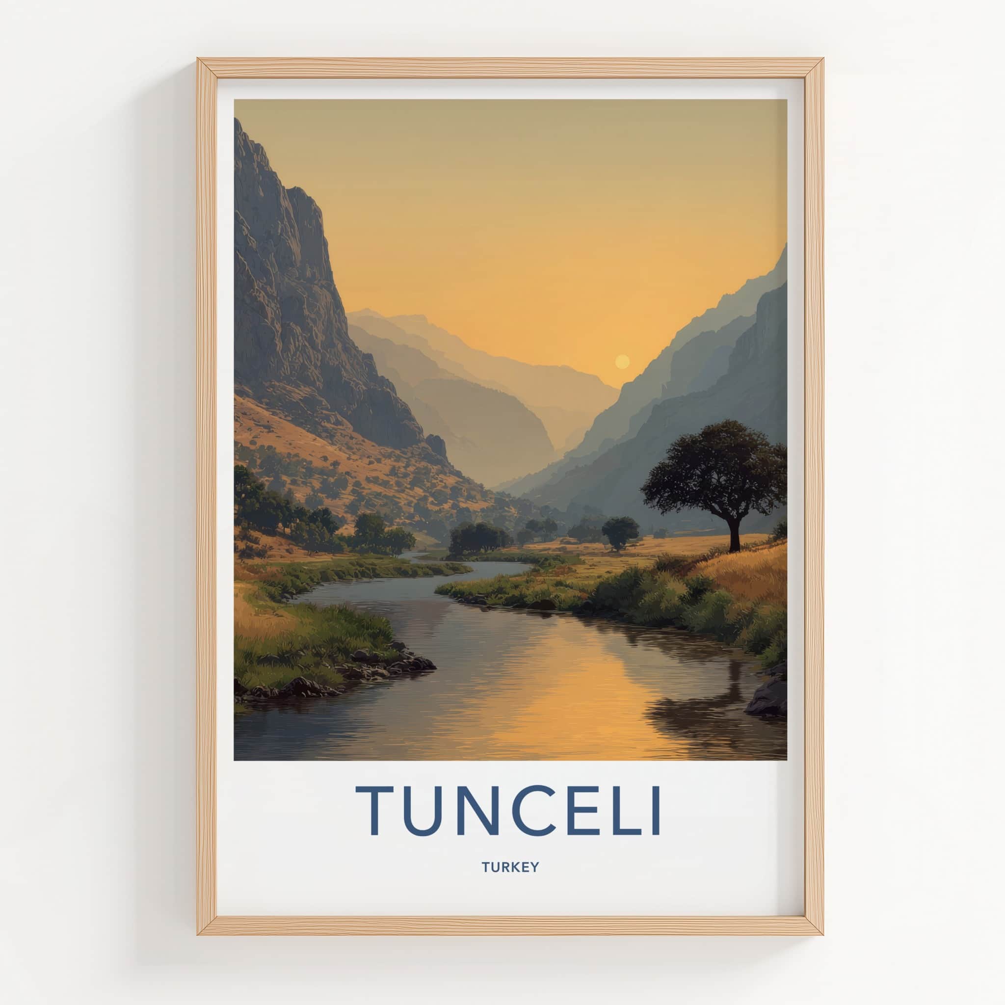 Tunceli Poster Turkey Sunset Valley River Framed Art Gallery Art