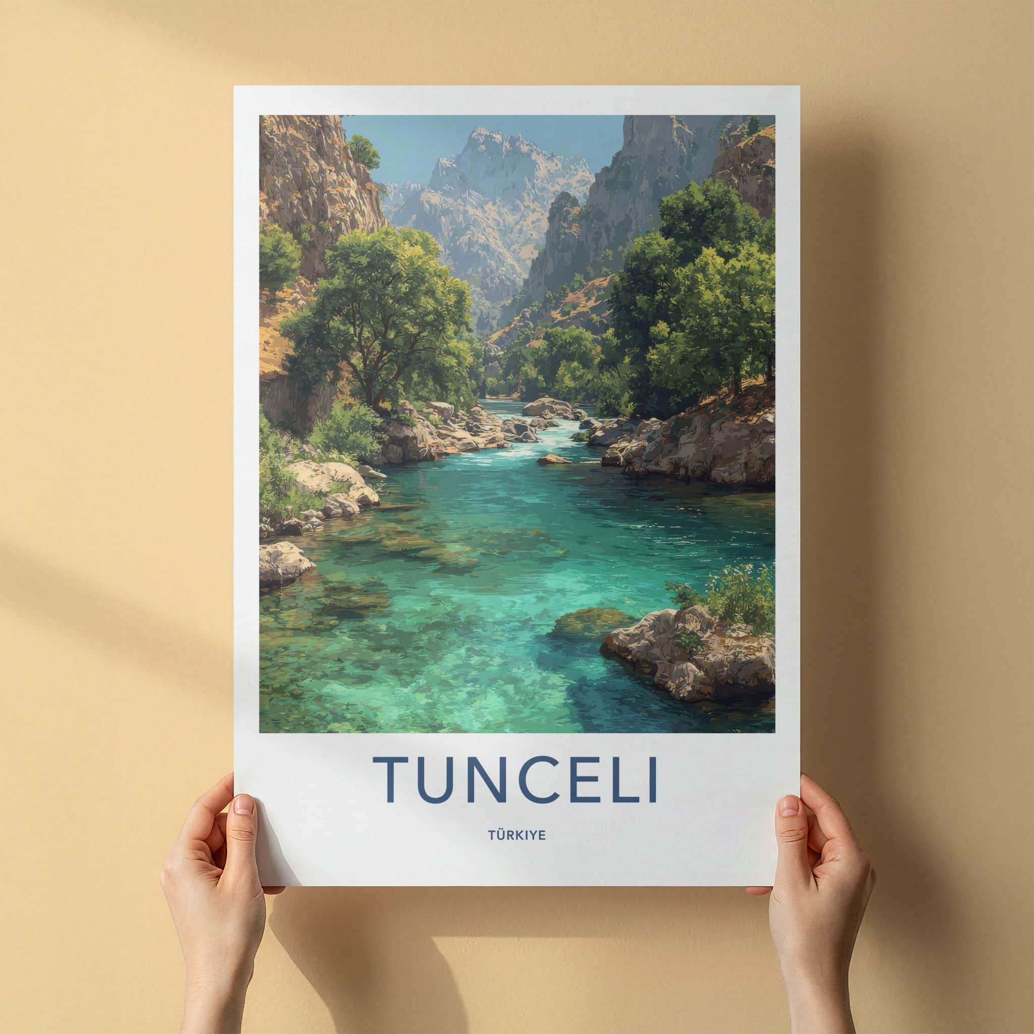 Tunceli Poster - Turkey Travel Art - Turquoise River Canyon Home Decor