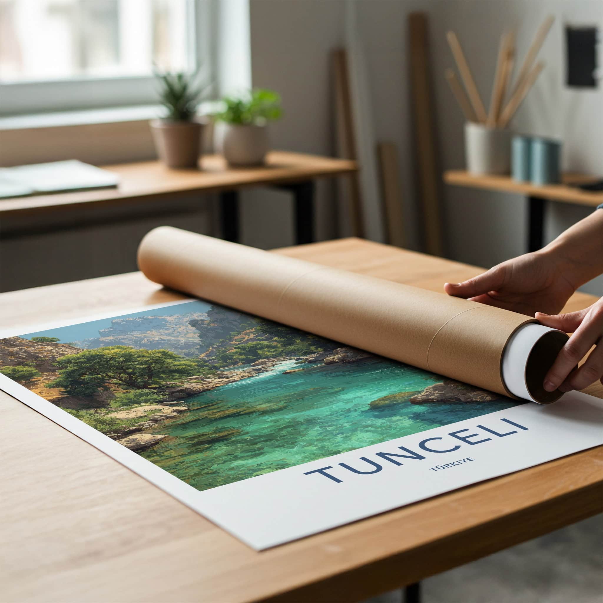 Tunceli Poster - Turkey Travel Art - Turquoise River Canyon Home Decor