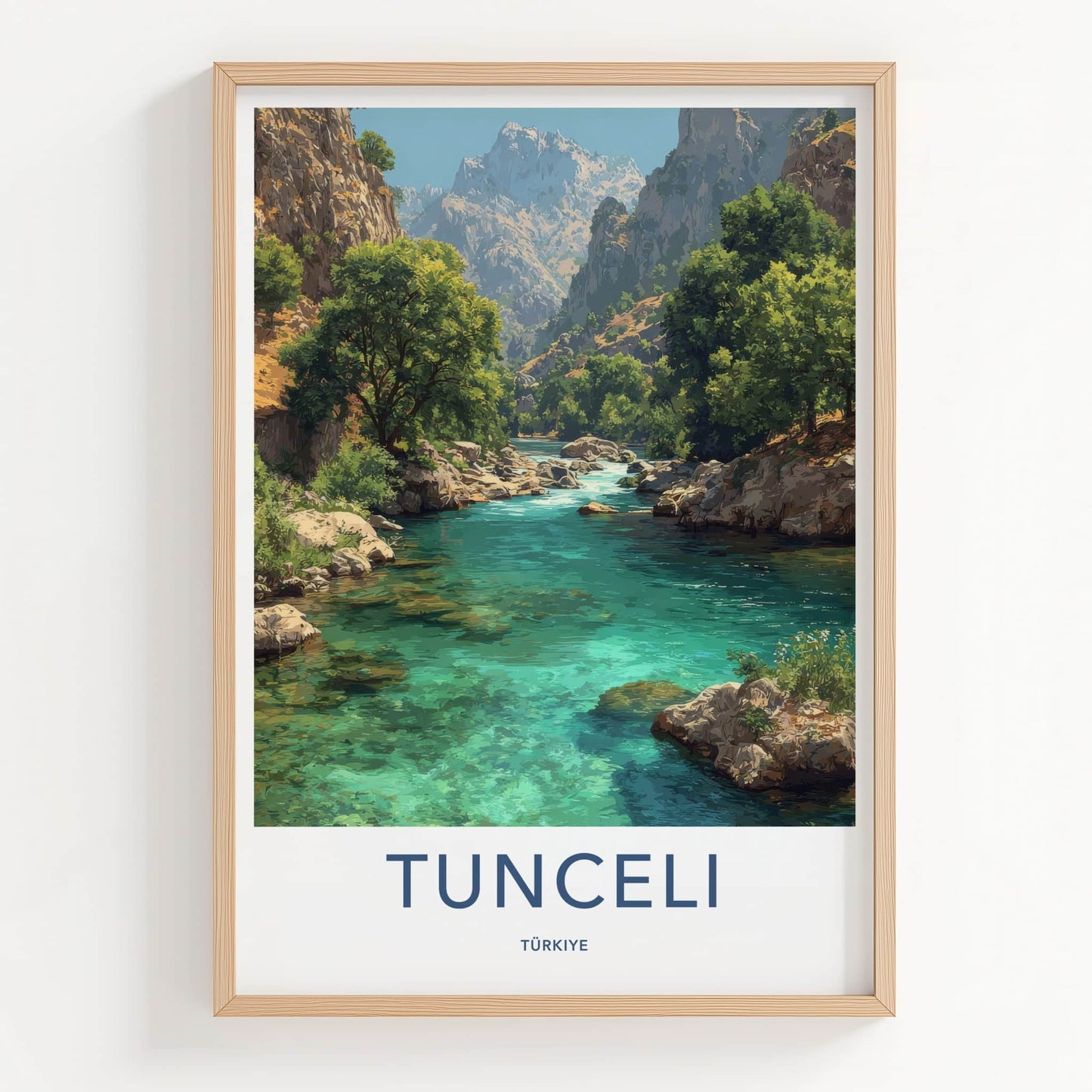 Tunceli Poster - Turkey Travel Art - Turquoise River Canyon Home Decor