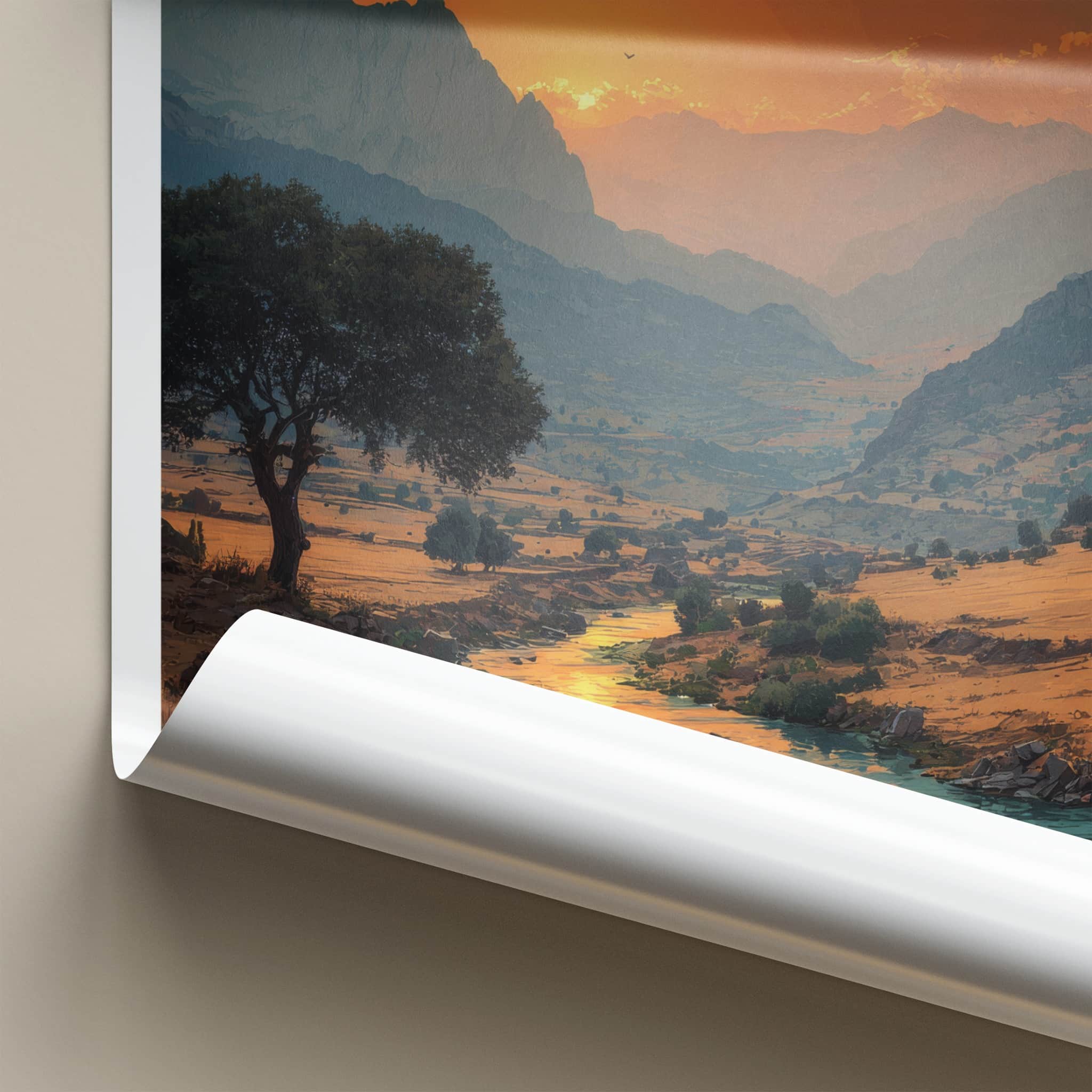 Tunceli Poster - Turkiye Travel Art - Golden River Sunset Home Decor