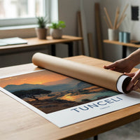 Tunceli Poster - Turkiye Travel Art - Golden River Sunset Home Decor