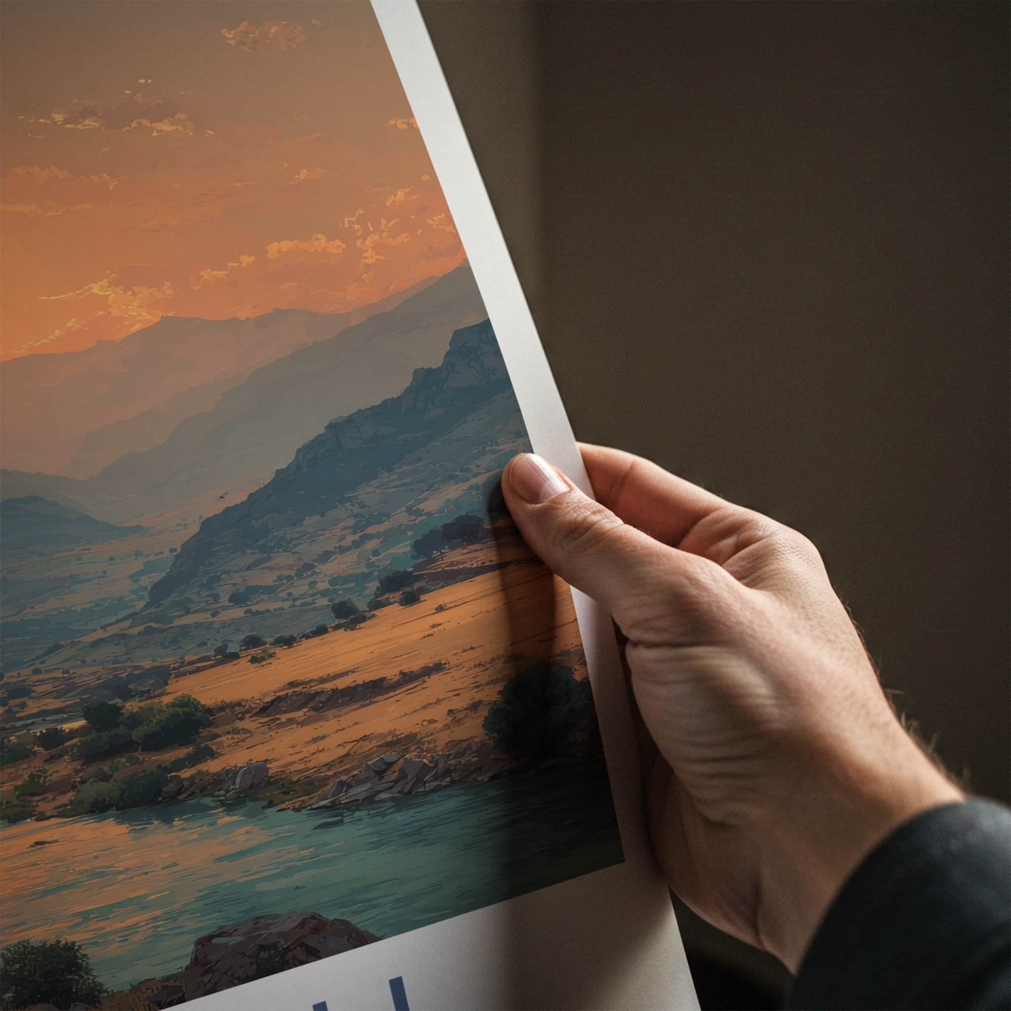 Tunceli Poster - Turkiye Travel Art - Golden River Sunset Home Decor