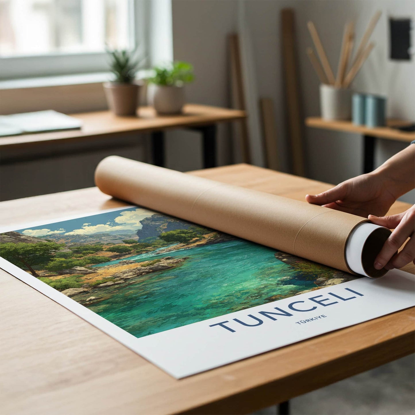 Tunceli Poster - Turkiye Travel Art - Turquoise River Valley Wall Decor
