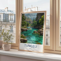 Tunceli Poster - Turkiye Travel Print - Clear River Canyon Home Decor