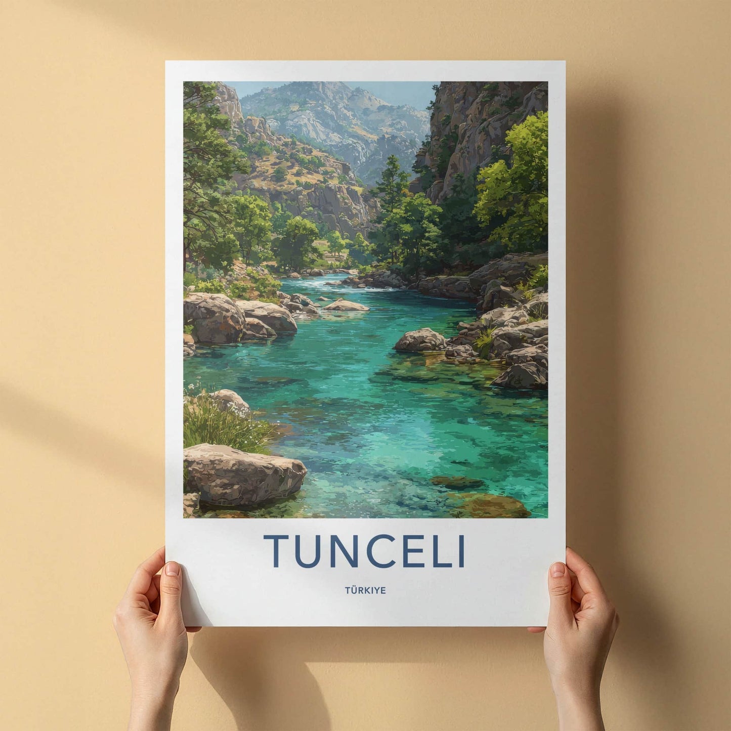 Tunceli Poster - Turkiye Travel Print - Clear River Canyon Home Decor