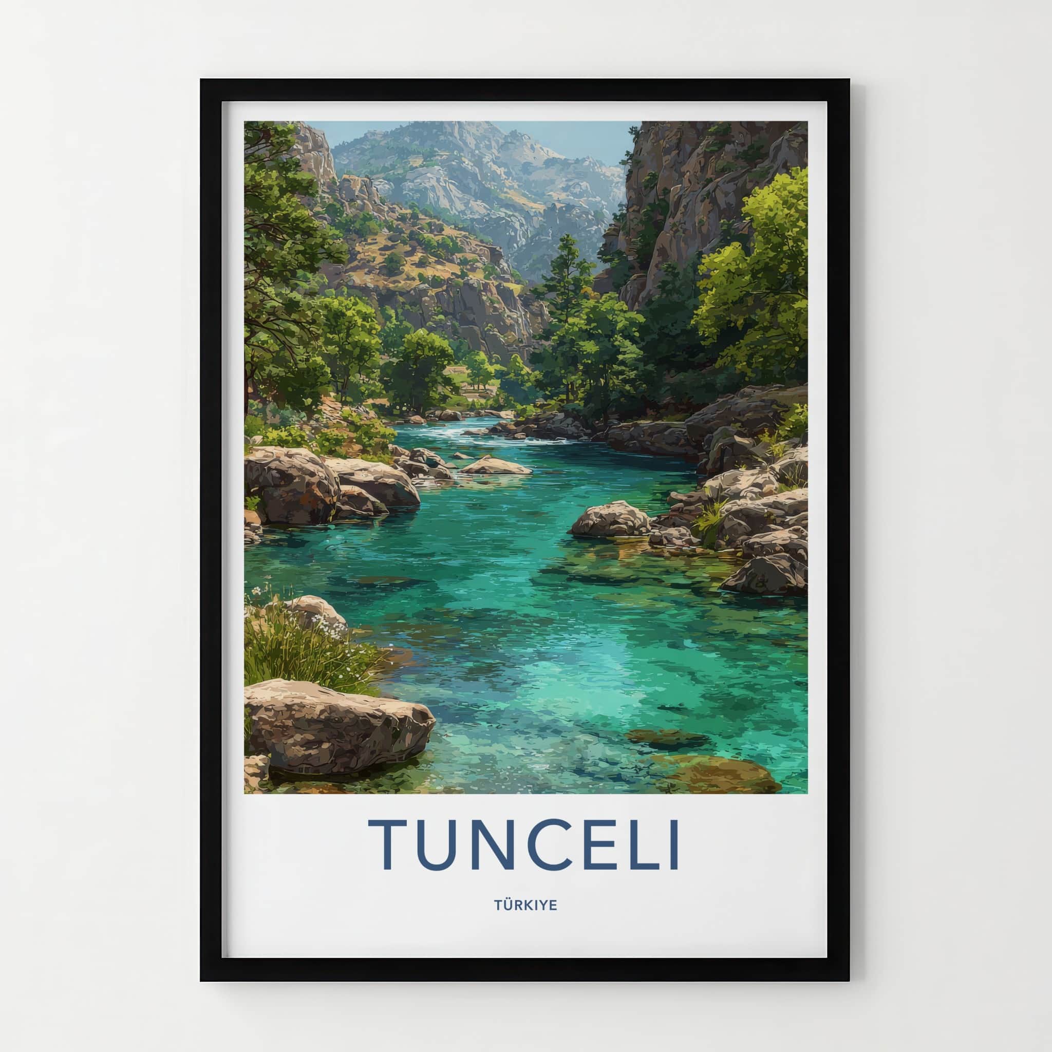 Tunceli Poster - Turkiye Travel Print - Clear River Canyon Home Decor