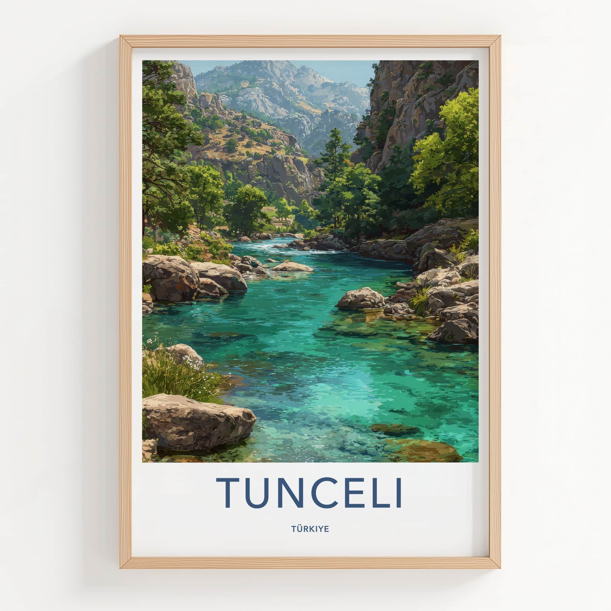 Tunceli Poster - Turkiye Travel Print - Clear River Canyon Home Decor