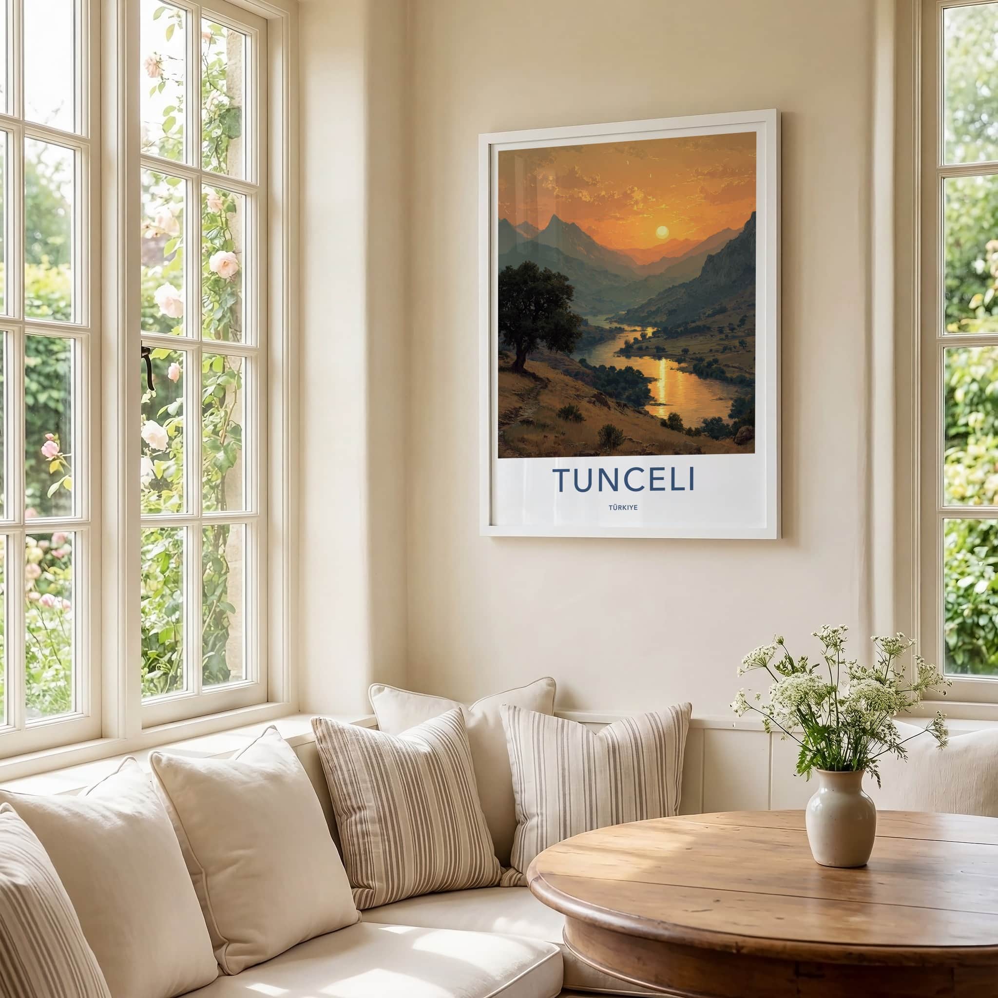 Tunceli Poster - Turkiye Wall Art - Golden River Landscape Home Decor
