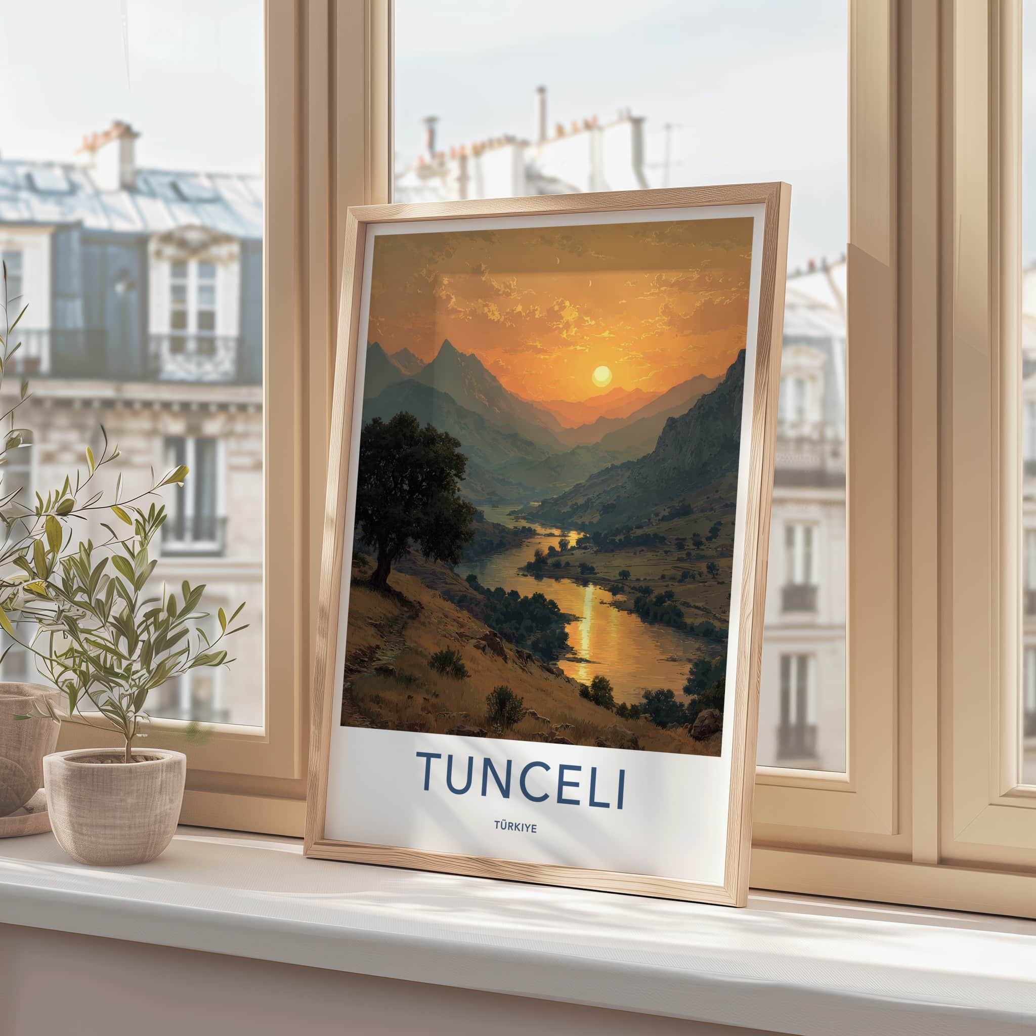 Tunceli Poster - Turkiye Wall Art - Golden River Landscape Home Decor