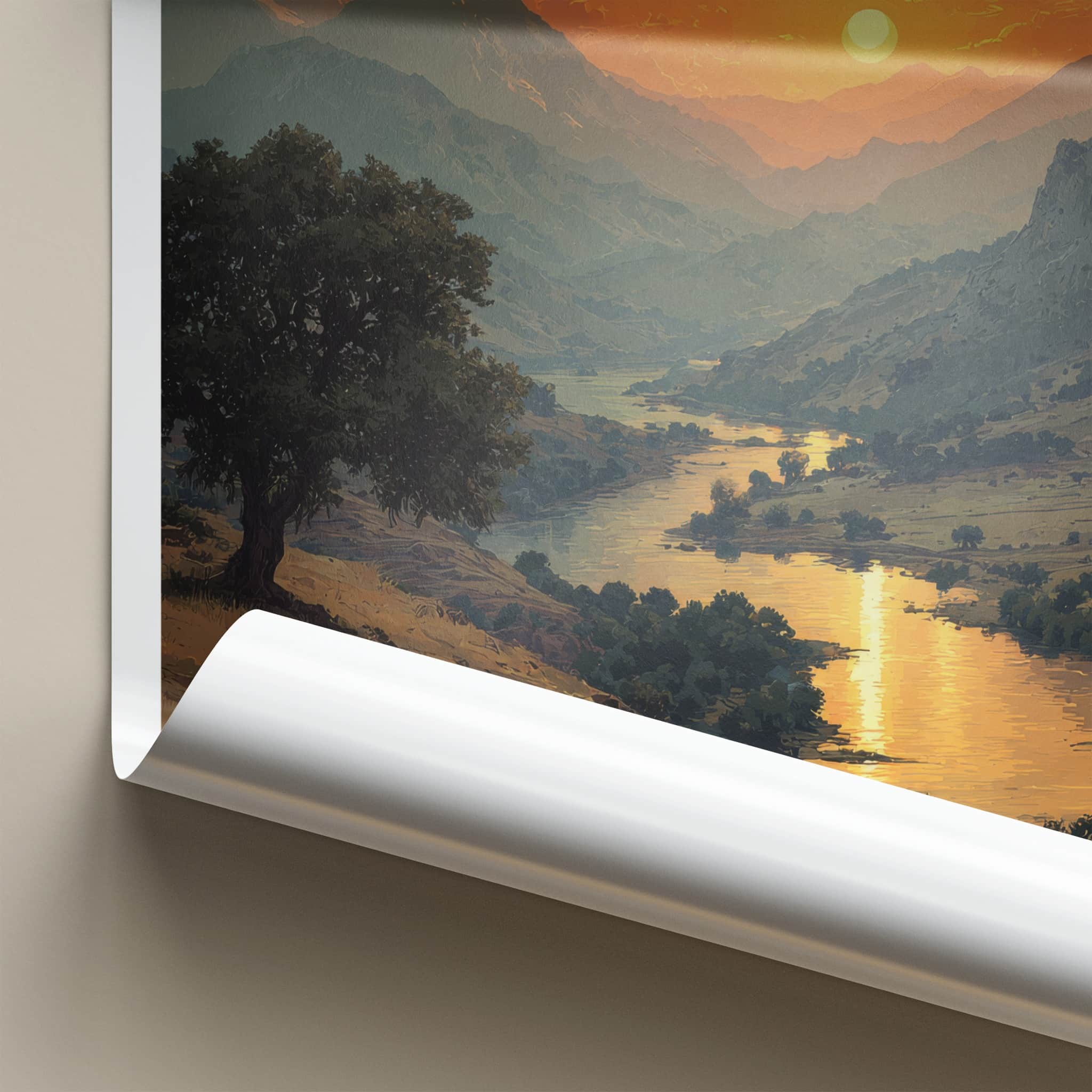 Tunceli Poster - Turkiye Wall Art - Golden River Landscape Home Decor
