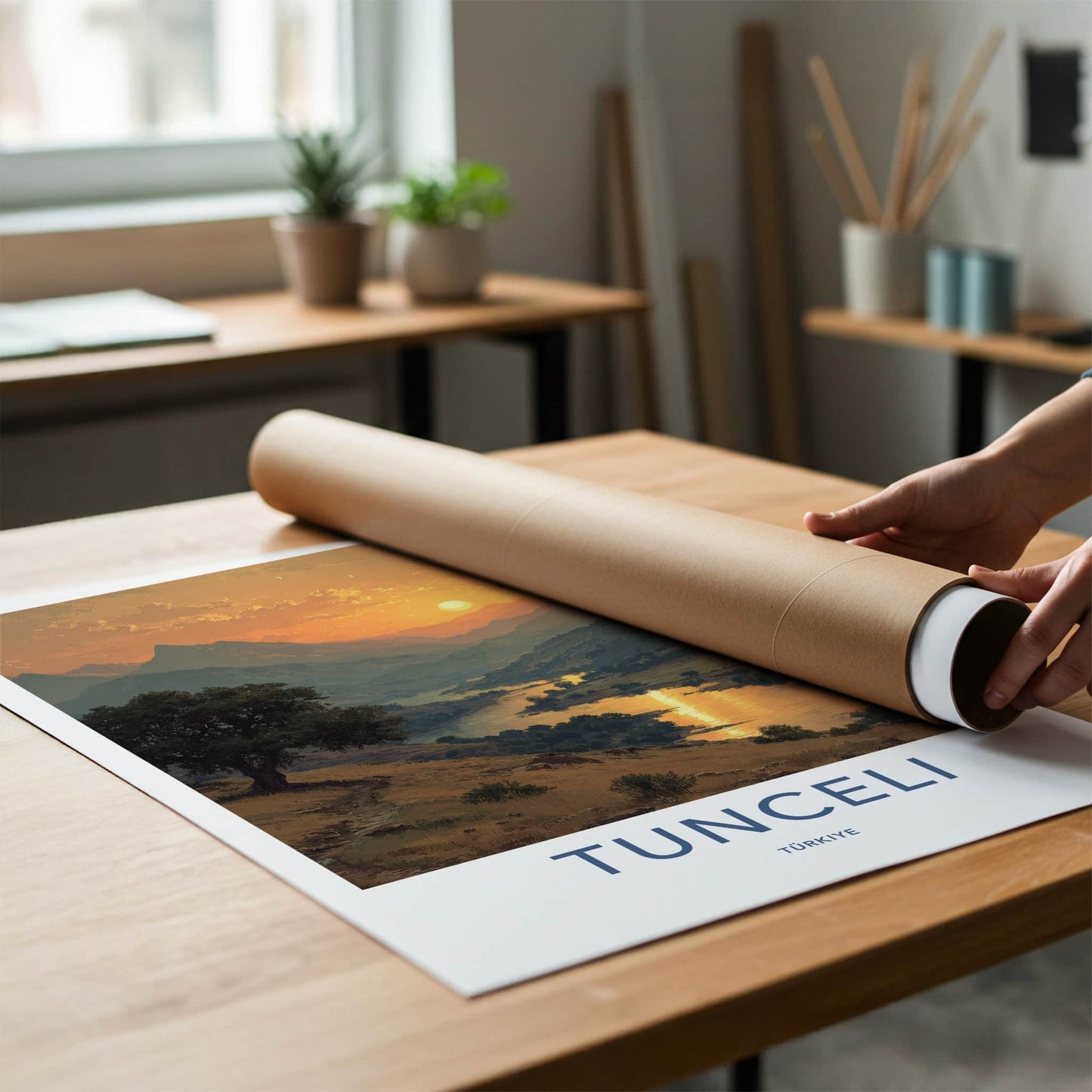Tunceli Poster - Turkiye Wall Art - Golden River Landscape Home Decor