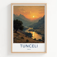 Tunceli Poster - Turkiye Wall Art - Golden River Landscape Home Decor
