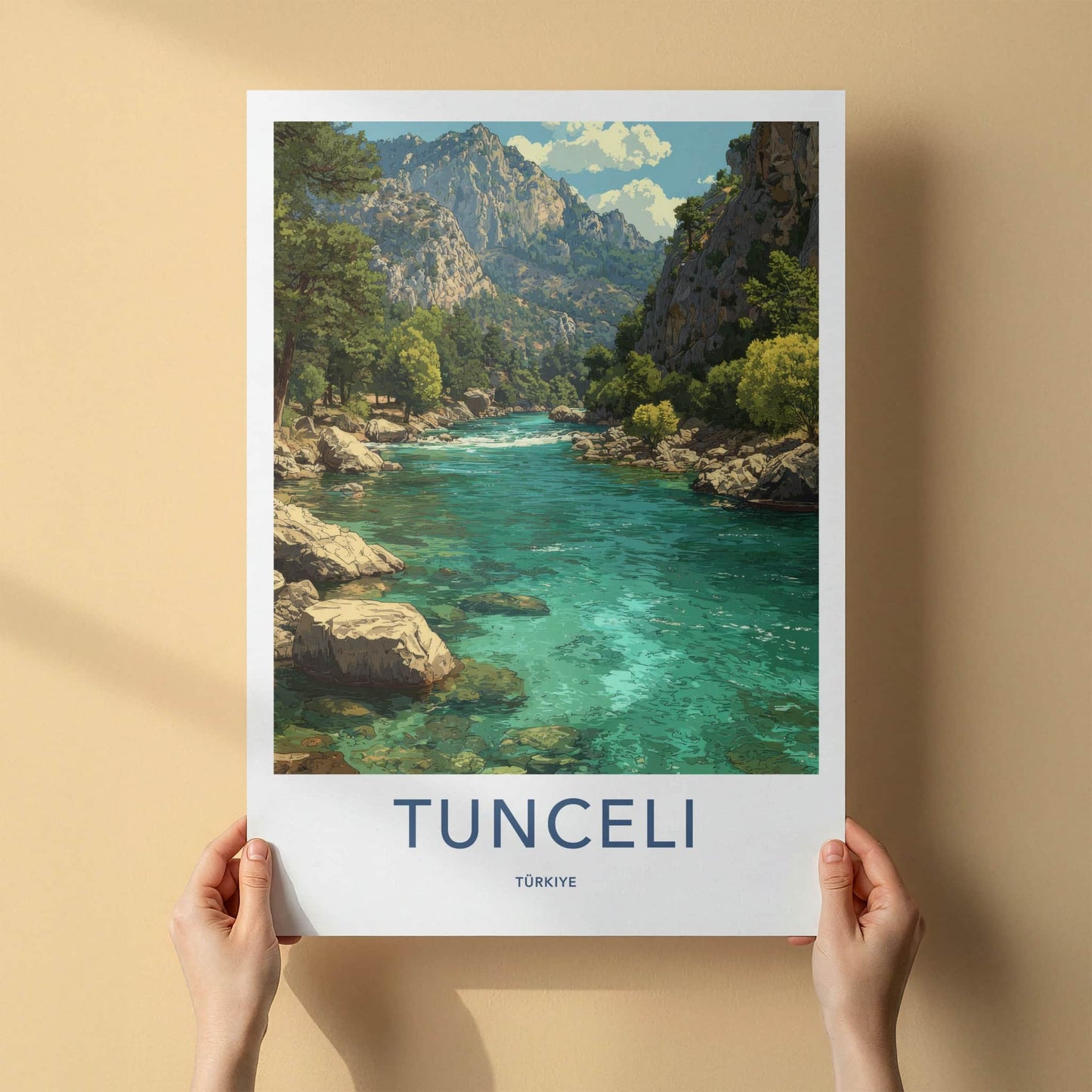 Tunceli Poster - Turkiye Wall Art - Turquoise River Mountains Home Decor