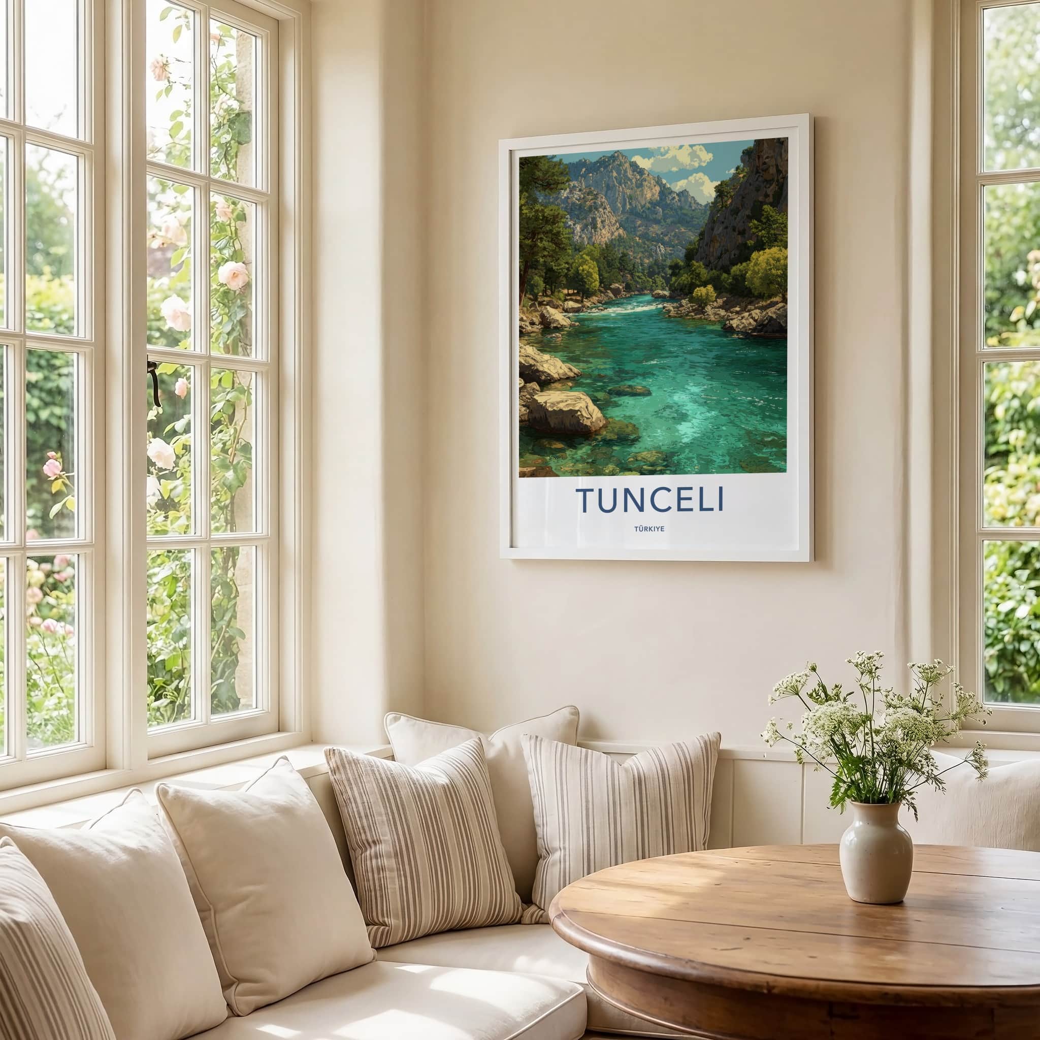 Tunceli Poster - Turkiye Wall Art - Turquoise River Mountains Home Decor