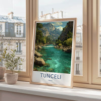 Tunceli Poster - Turkiye Wall Art - Turquoise River Mountains Home Decor