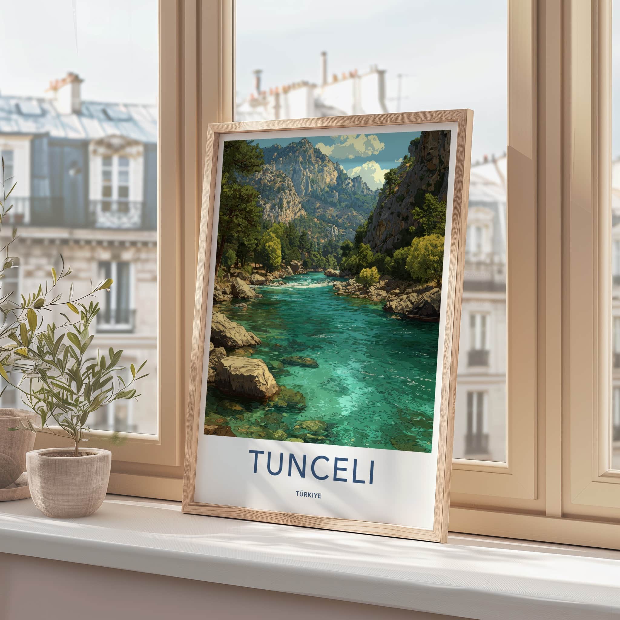 Tunceli Poster - Turkiye Wall Art - Turquoise River Mountains Home Decor