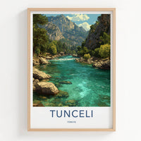 Tunceli Poster - Turkiye Wall Art - Turquoise River Mountains Home Decor