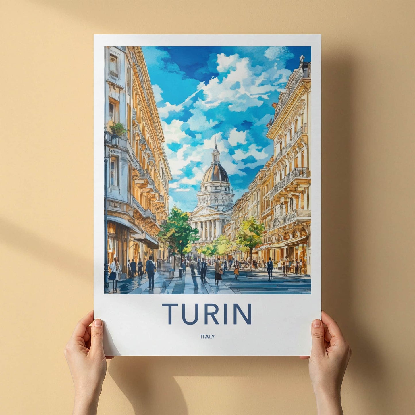 Turin Poster - Italy Framed Print - Grand City Street Framed Decor