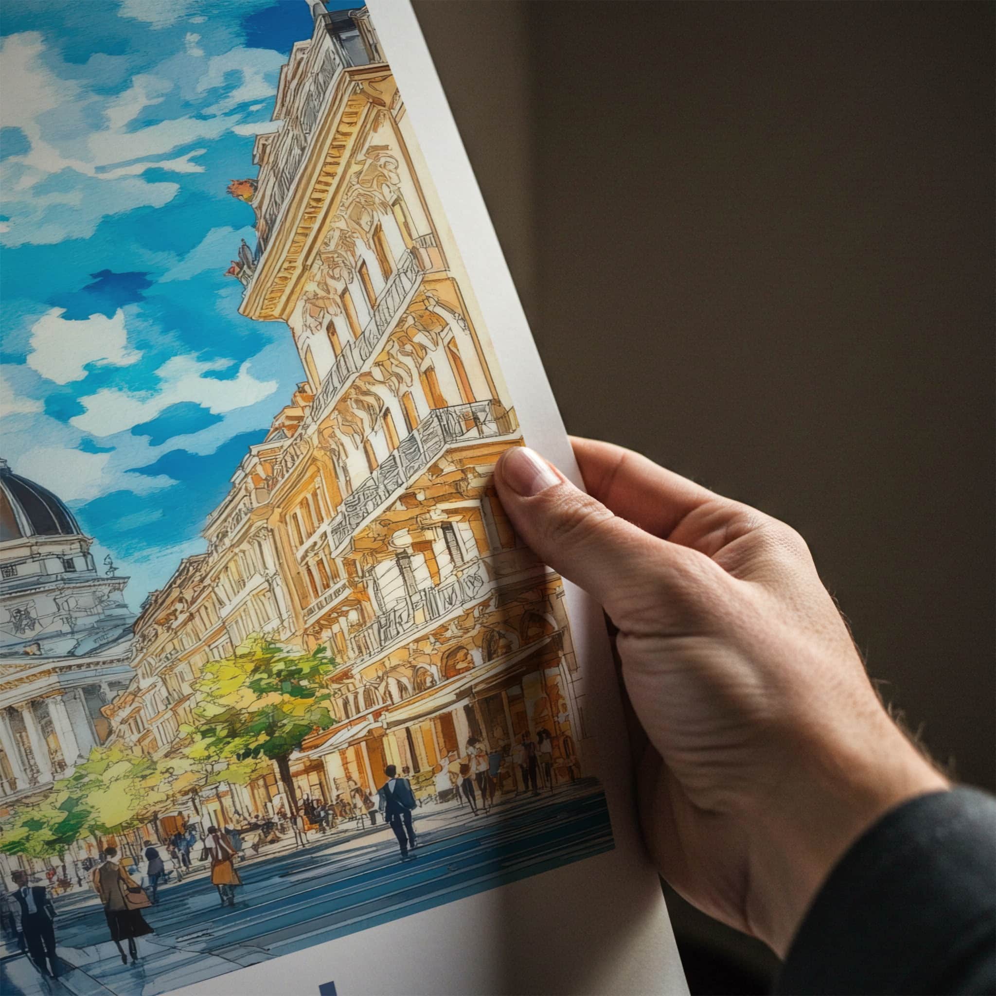 Turin Poster - Italy Framed Print - Grand City Street Framed Decor