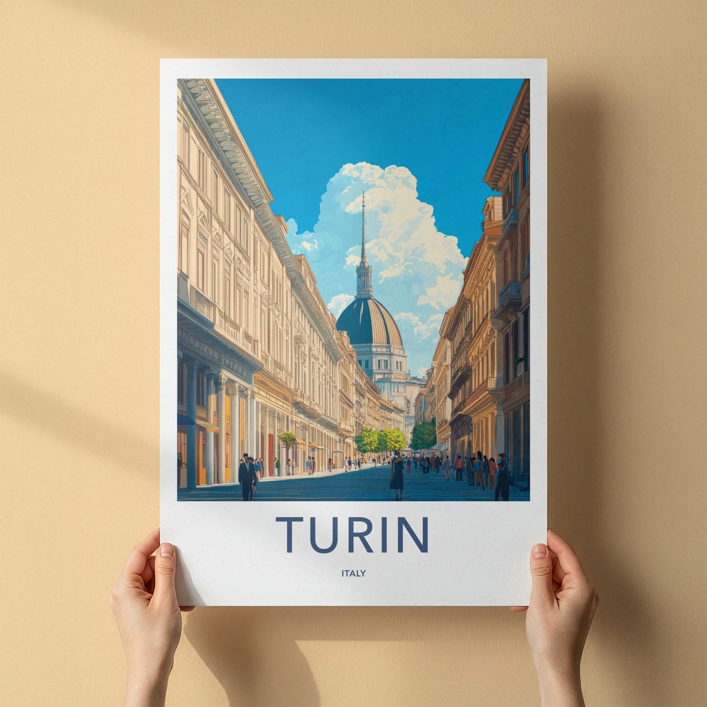 Turin Poster - Italy Travel Art - Historic City Scene Home Decor