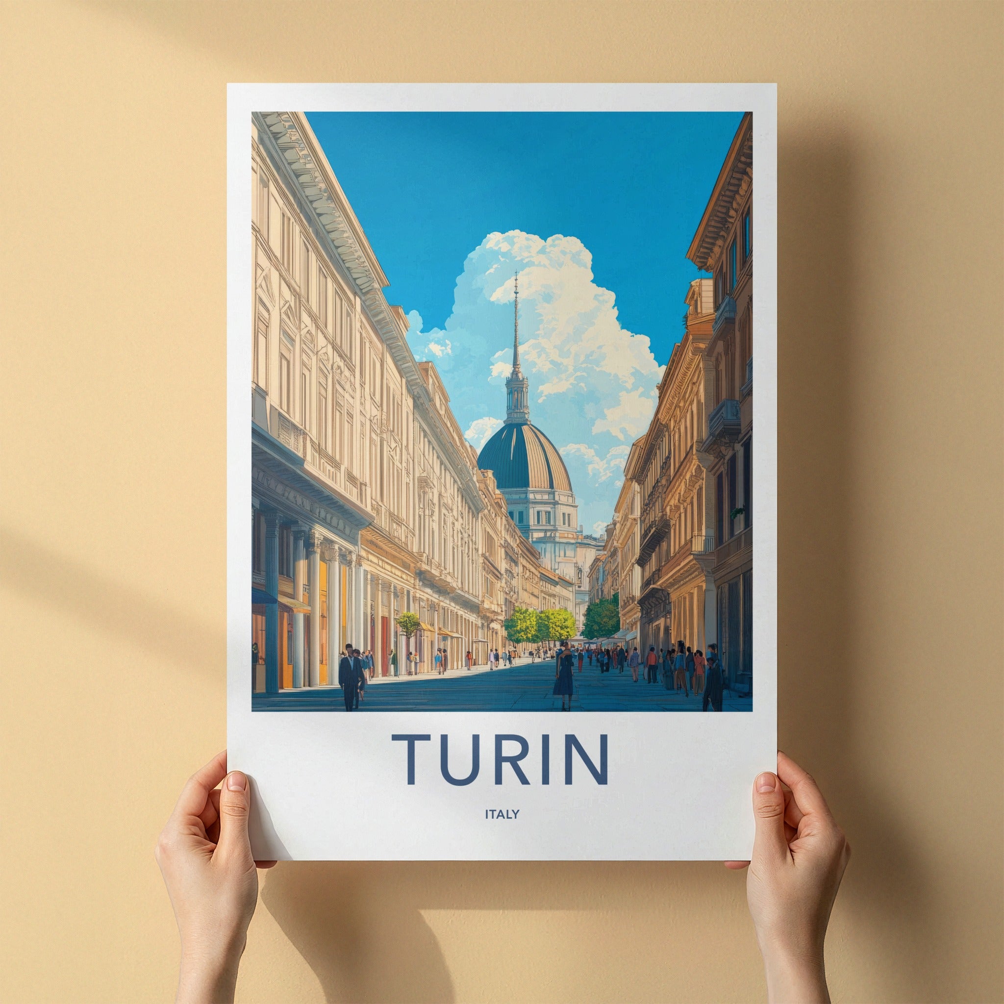 Turin Poster - Italy Travel Art - Historic City Scene Home Decor