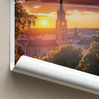 Turku Poster - Finland Travel Art - Dramatic Church Sunset Home Decor