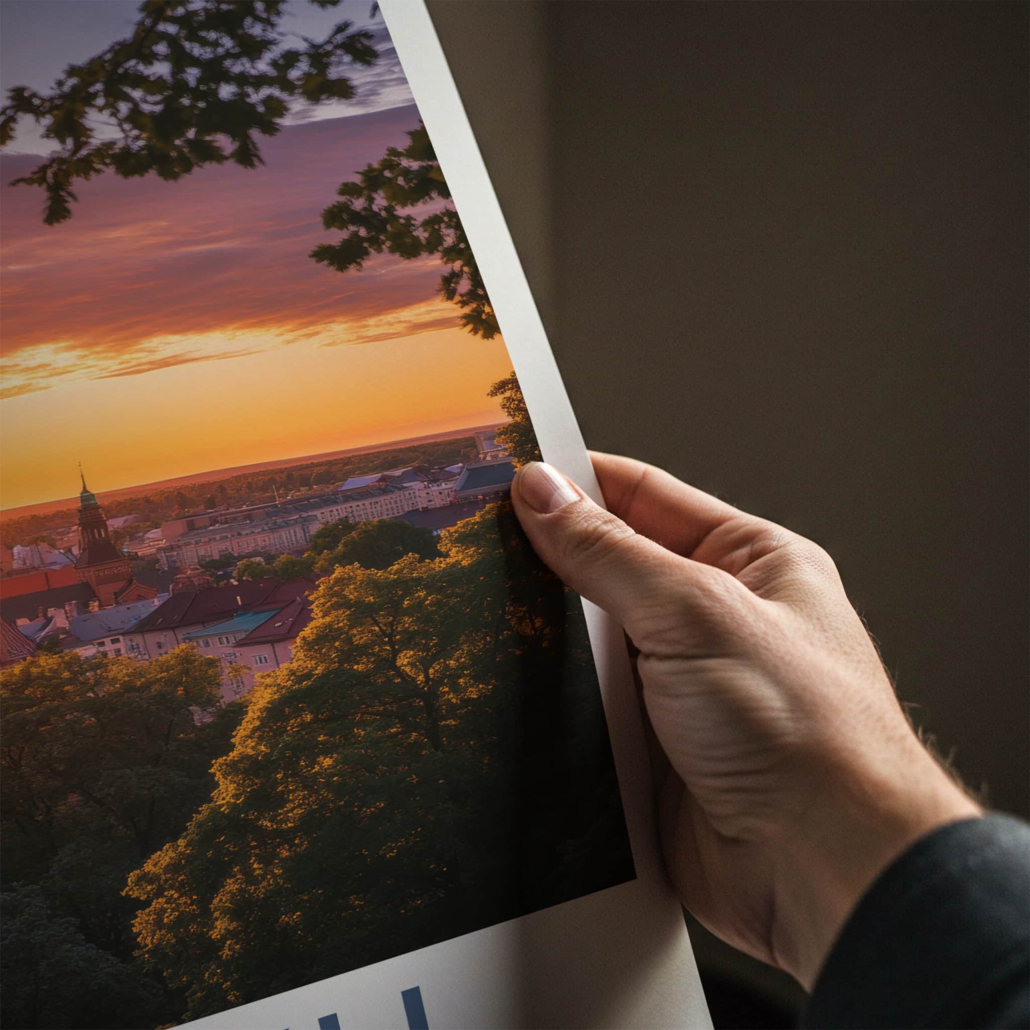 Turku Poster - Finland Travel Art - Dramatic Church Sunset Home Decor