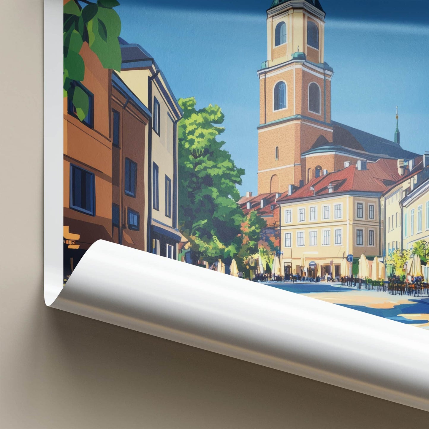 Turku Poster - Finland Travel Art - Historic Church Tower Home Decor