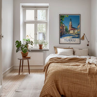 Turku Poster - Finland Travel Art - Historic Church Tower Home Decor