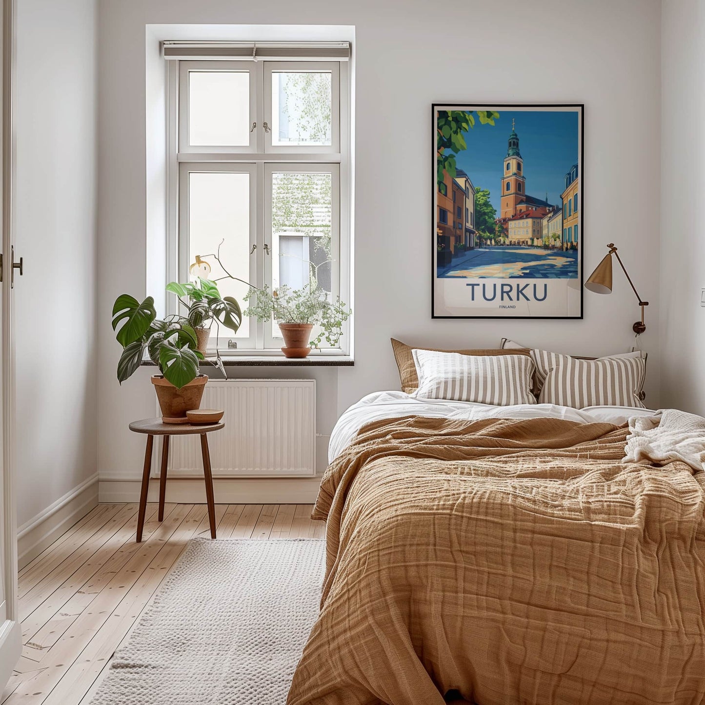 Turku Poster - Finland Travel Art - Historic Church Tower Home Decor