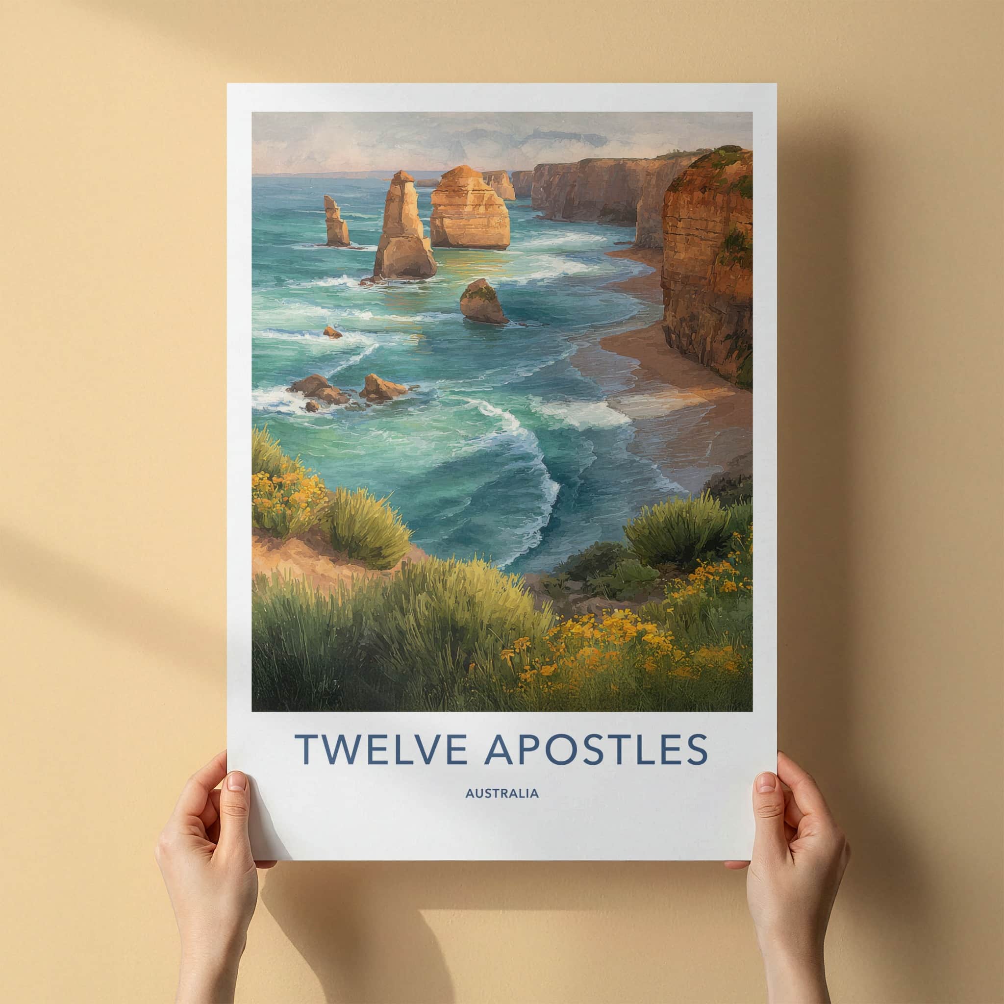 Twelve Apostles Poster - Australia Sea Stacks Lounge Decor